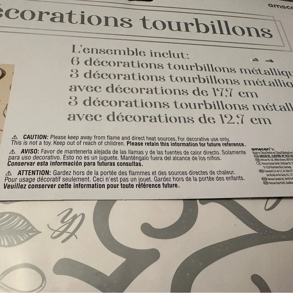 25th Anniversary Decorations White Silver Hanging Swirl Classic Foil Craft Paper